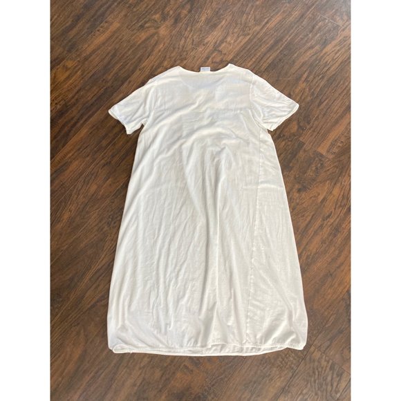 Jáloe Night Gown Dress M/L White Cotton Lace Detail Buttons Italian Made - Picture 8 of 13